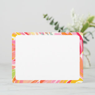 Colourful Border Stationery   Modern Note Card