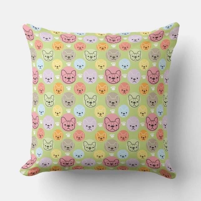 colourful Boston terrier patterns Cushion (Front)