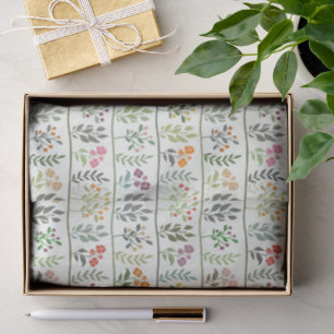Colourful Botanic Rhapsody Silhouette Floral Tissue Paper