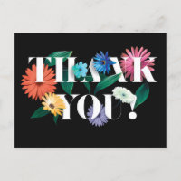 Colourful Botanic Wedding Thank You Postcards V01
