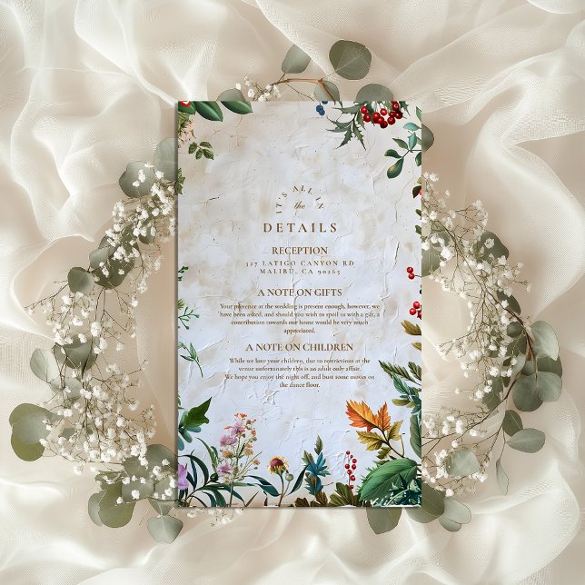 Colourful Botanical Berry Wedding Enclosure Card (Creator Uploaded)