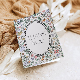Colourful Botanical Bridal Shower Thank You Cards