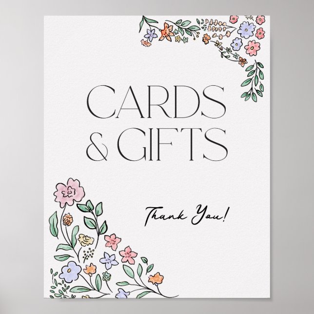 Colourful Botanical Cards & Gifts Sign (Front)