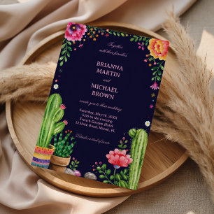 Colourful Botanical Desert Night Mexican Invitation