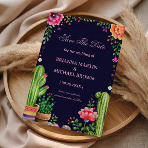 Colourful Botanical Desert Romantic Mexican Save The Date