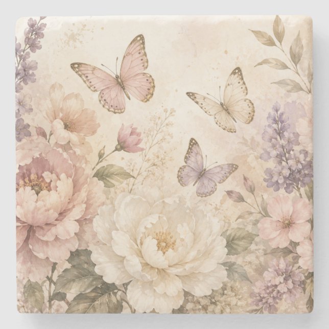 Colourful Botanical Garden Drink Coasters (Front)