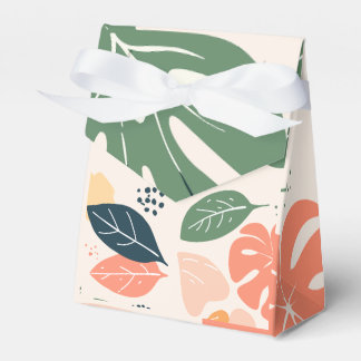 Colourful Botanical Leaves Pattern Favour Box