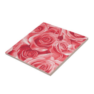 Colourful Botanical Rose Tiles  For Cosy Interior