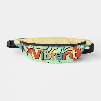 Colourful botanical vibrant text design bum bags