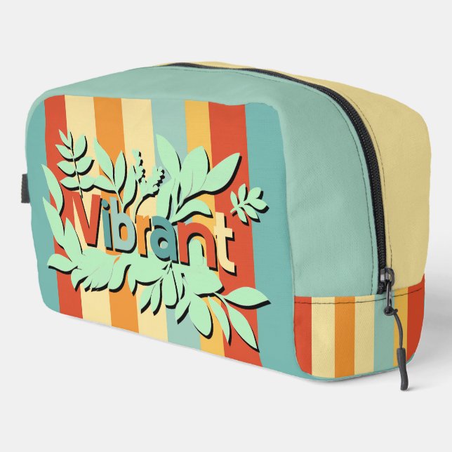 Colourful botanical vibrant text design dopp kit (Right Corner)