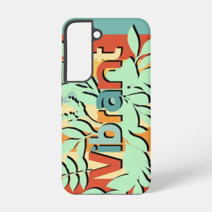 Colourful botanical vibrant text design samsung galaxy case