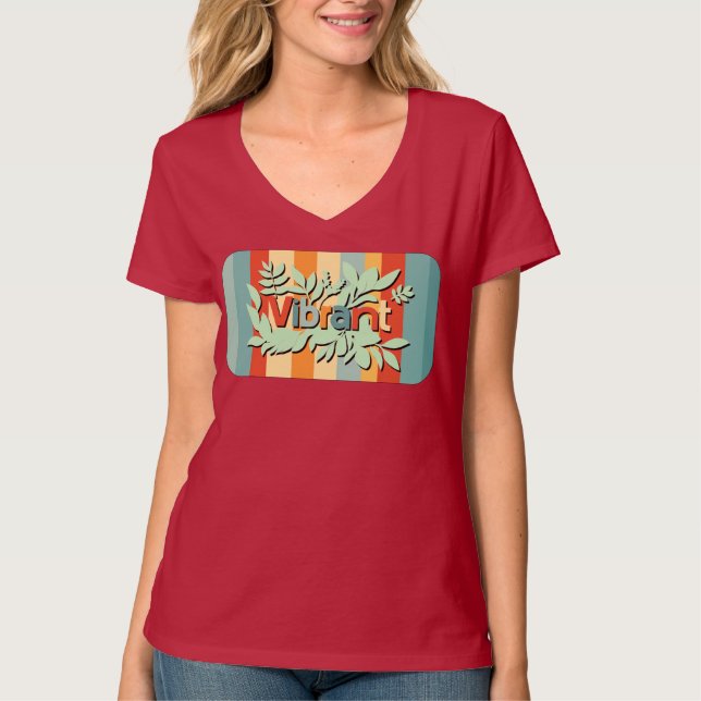 Colourful botanical vibrant text design T-Shirt (Front)