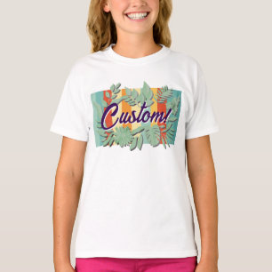 Colourful botanical vibrant text design T-Shirt