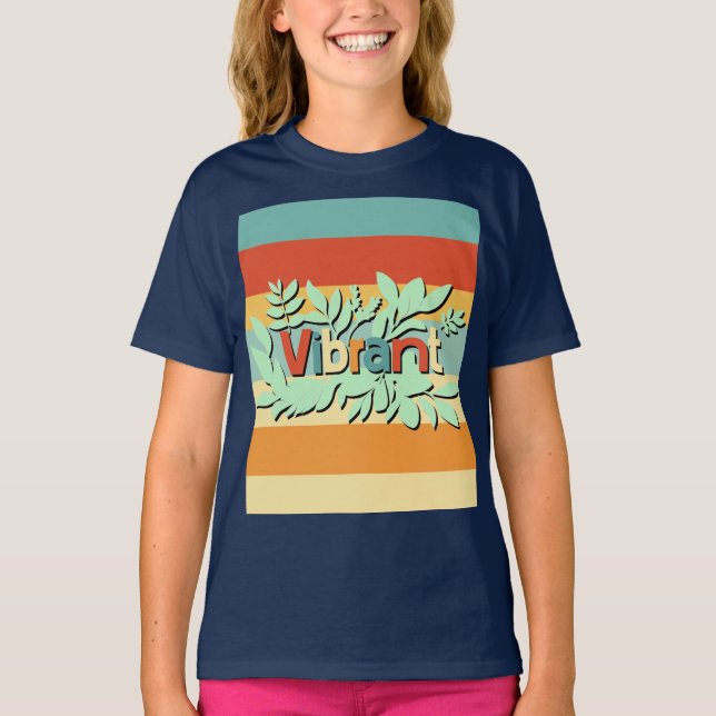 Colourful botanical vibrant text design T-Shirt (Front)