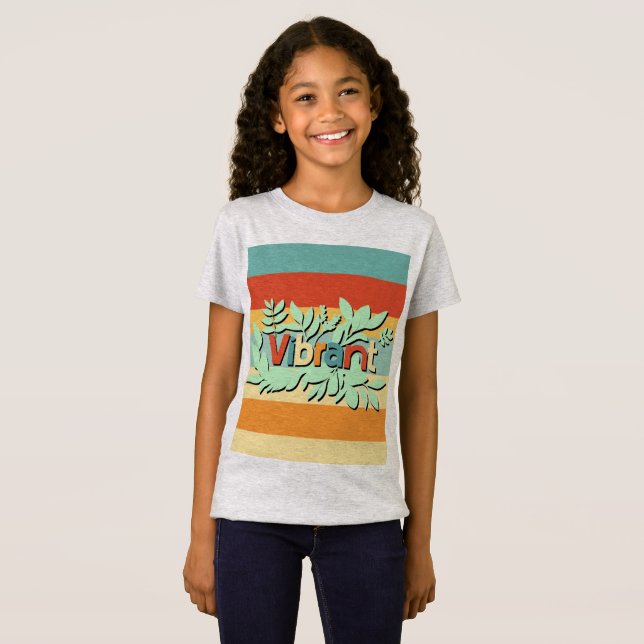 Colourful botanical vibrant text design T-Shirt (Front Full)