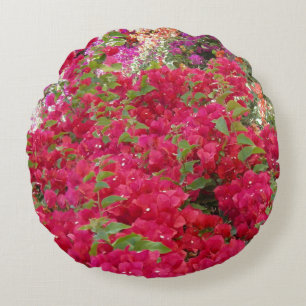 Colourful Bougainvillea Flowers Round Pillow