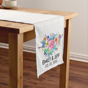 Colourful Bouquet- Save The Date Short Table Runner