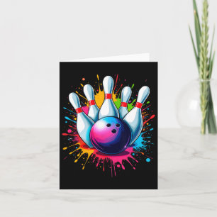 Colourful Bowling Art  Card