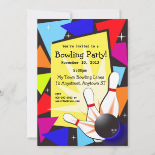 Colourful Bowling Invitation