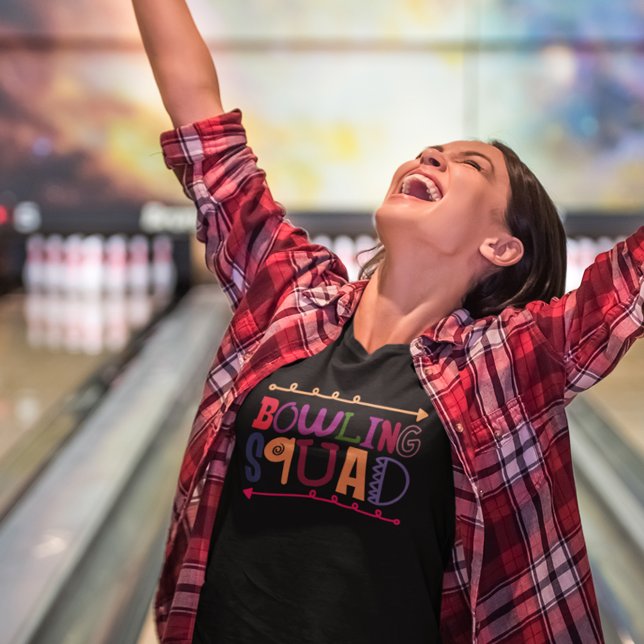 Colourful Bowling Squad  T-Shirt (Cute and colorful, the perfect tee for bowling teams.)