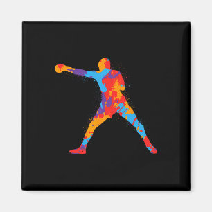 Colourful Boxing Athletes Kids Men Boxer Boys  Magnet