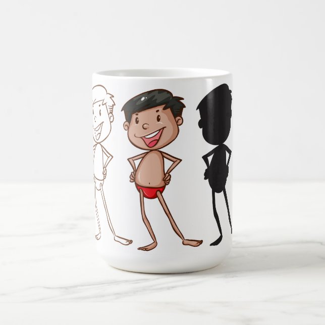 Colourful Boy Sketches Coffee Mug (Center)