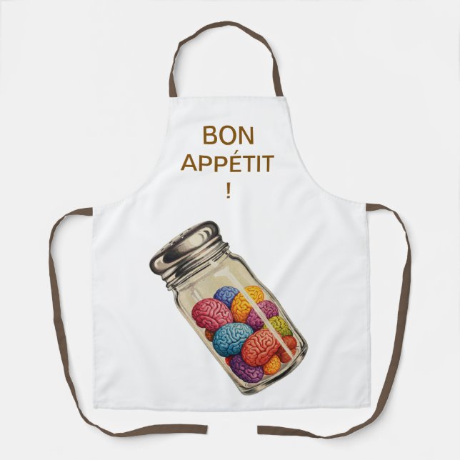 Colourful Brain Condiments Apron (Coloured Straps) (Front)