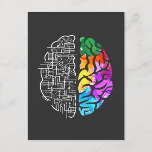 Colourful Brain Engineering Science Postcard