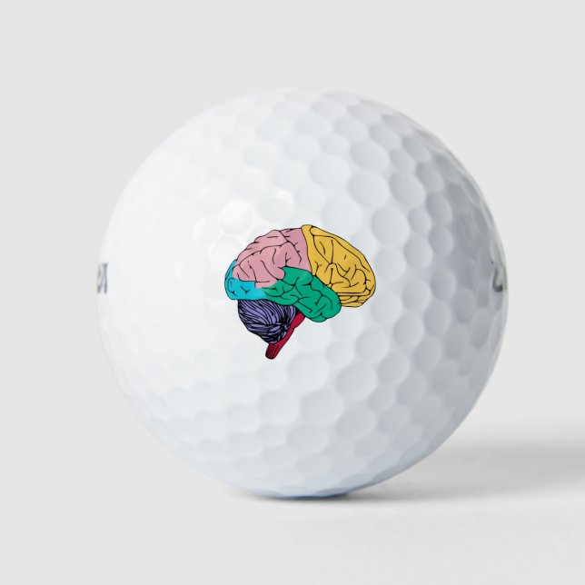 Colourful Brain Golf Balls (Front)