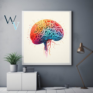 Colourful Brain Poster