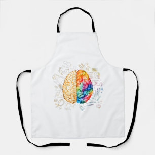 Colourful Brain - Science And Art - Neuroscience N Apron