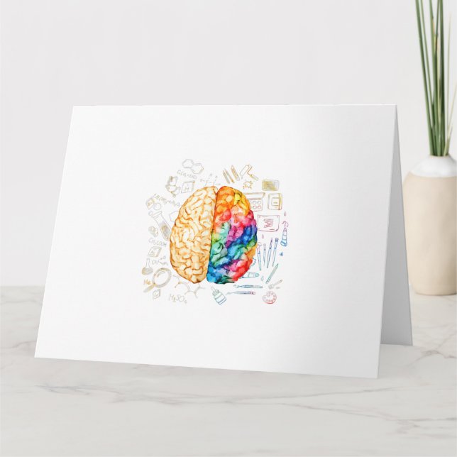 Colourful Brain - Science And Art - Neuroscience N Card (Front)