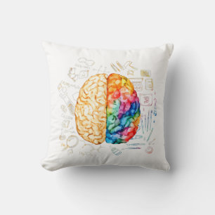 Colourful Brain - Science And Art - Neuroscience N Cushion