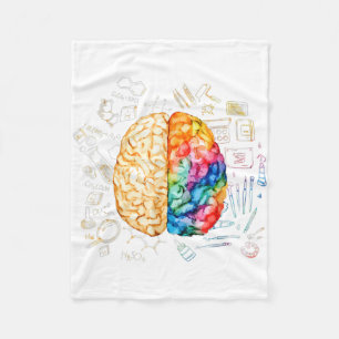 Colourful Brain - Science And Art - Neuroscience N Fleece Blanket