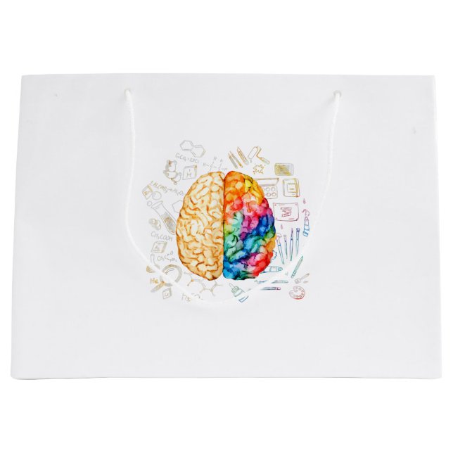 Colourful Brain - Science And Art - Neuroscience N Large Gift Bag (Front)