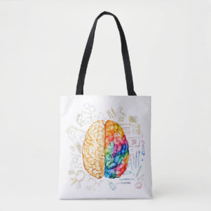 Colourful Brain - Science And Art - Neuroscience N Tote Bag