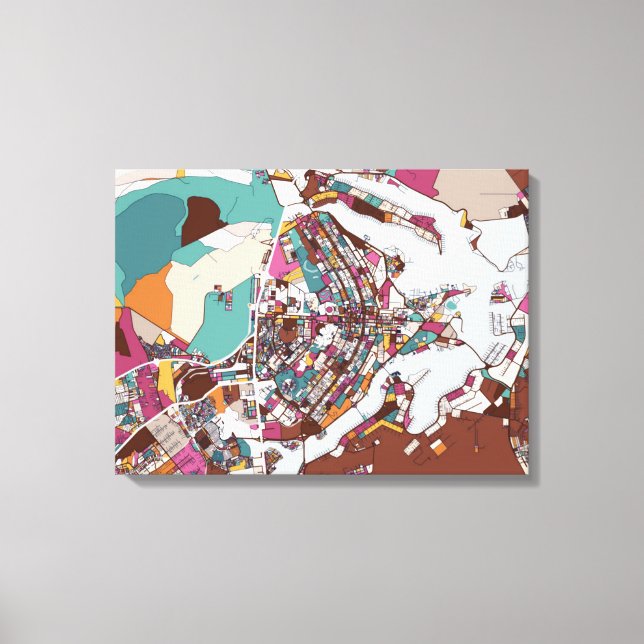 Colourful Brasilia Map Canvas Print (Front)