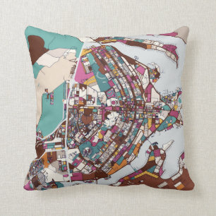 Colourful Brasilia Map Cushion