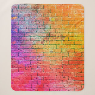Colourful brick wall backgroundwall,colour,backgro sherpa blanket
