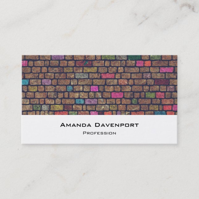 Colourful Brick Wall Texture Business Card (Front)