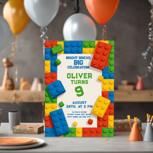 Colourful Bricks Birthday – Fun Party Invitation