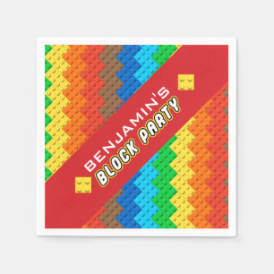 Colourful Bricks Building Blocks Birthday Party To Napkin