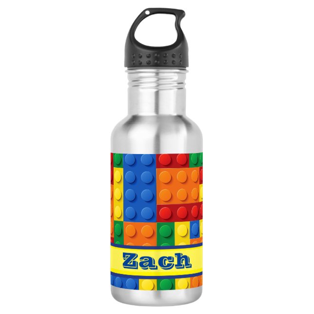 Colourful Bricks Building Blocks | Personalised 710 Ml Water Bottle (Front)