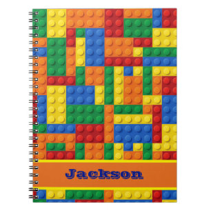 Colourful Bricks Building Blocks   Personalised No Notebook