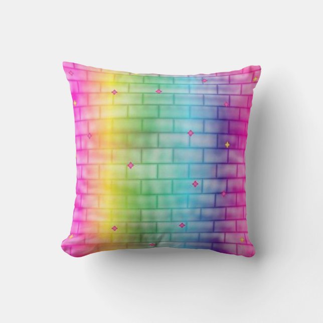 Colourful Bricksgreen Stars Pillow (Front)