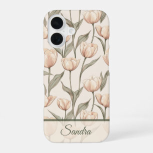 Colourful Bridesmaid Gift Tulip Floral Custom iPhone 16 Case