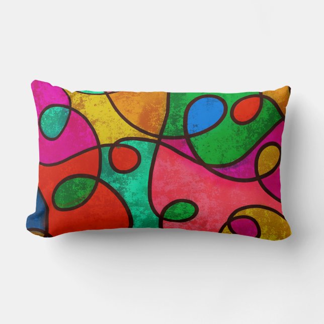 Colourful Bright Abstract Decorative Pillow Design (Front)