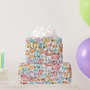 Colourful bright birthday pattern wrapping paper