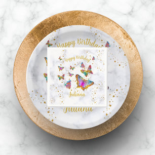 Colourful Bright Butterfly Birthday Party  Napkin