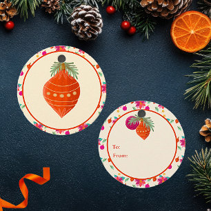 Colourful Bright Christmas  Favour Tags